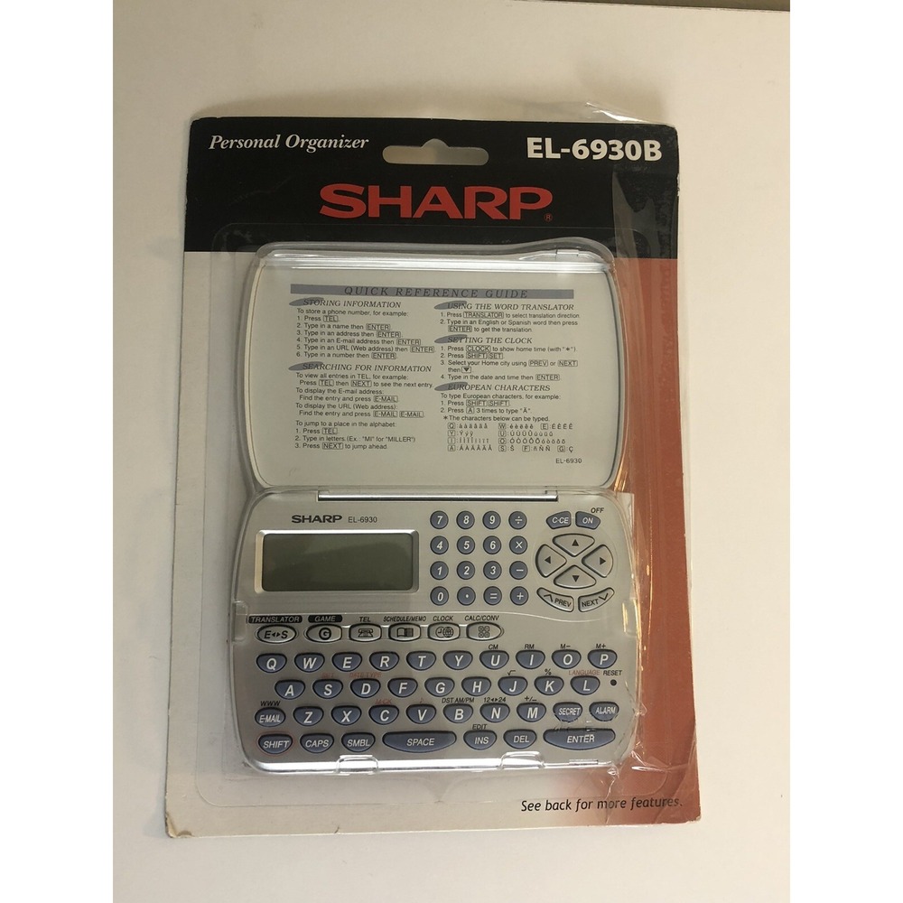 Sharp Personal Organizer EL-6930B Open Box Games Translator Phone Book Memo